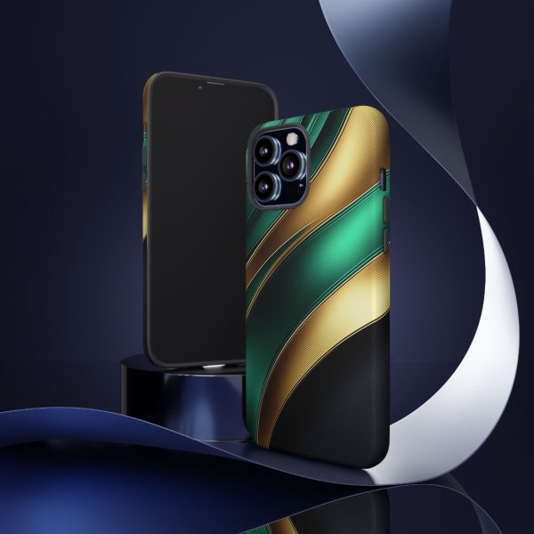 Green and Gold iPhone | Samsung | Samsung Galaxy | Google Pixel - Cell Phone Tough Cases - Image 48