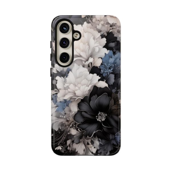 Black and White Flowers iPhone | Samsung | Samsung Galaxy | Google Pixel - Cell Phone Tough Cases - Image 195