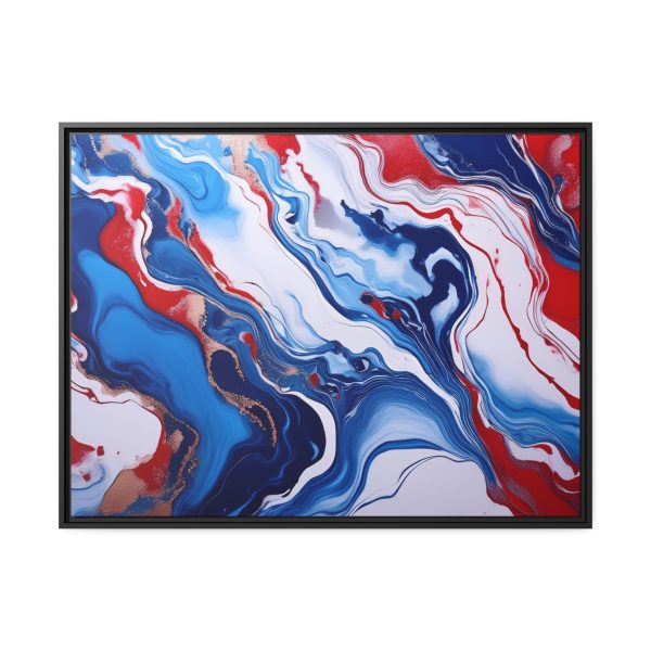 Red White and Blue TS3 Marble Matte Canvas, Black Frame - Image 33