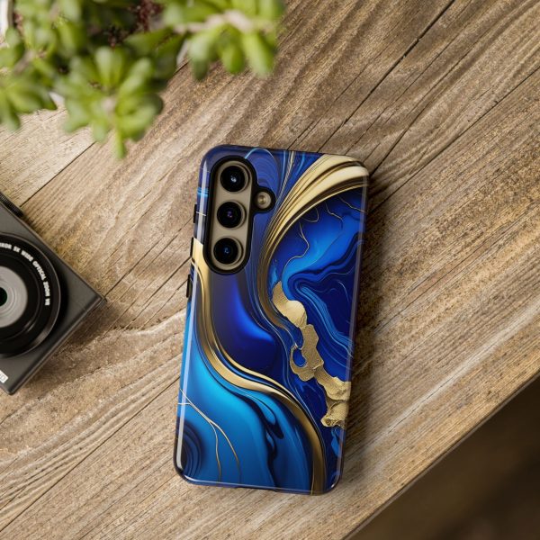 Royal Blue and Gold iPhone | Samsung | Samsung Galaxy | Google Pixel - Cell Phone Tough Cases - Image 189