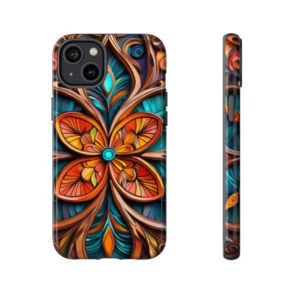 Wood Grain Flower iPhone | Samsung | Samsung Galaxy | Google Pixel - Cell Phone Tough Cases - Image 105