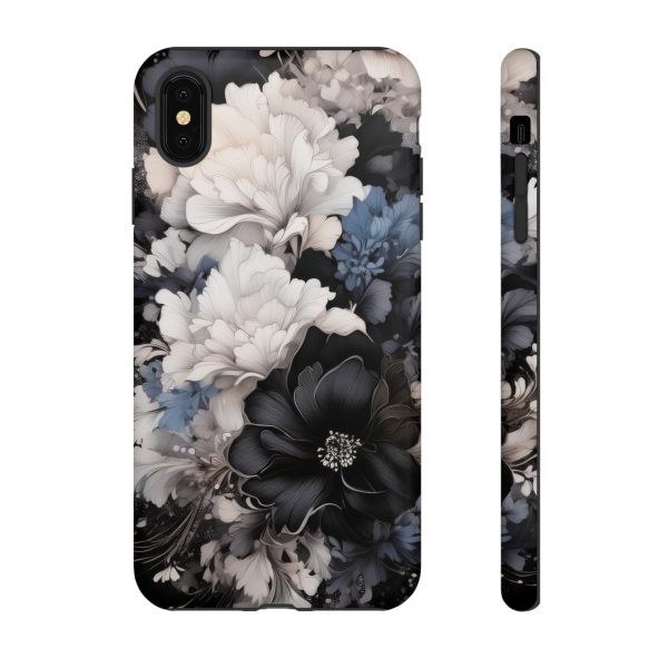 Black and White Flowers iPhone | Samsung | Samsung Galaxy | Google Pixel - Cell Phone Tough Cases - Image 12