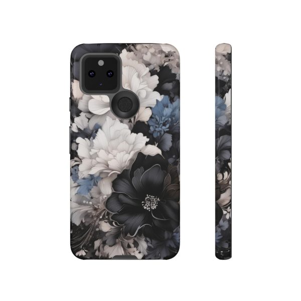 Black and White Flowers iPhone | Samsung | Samsung Galaxy | Google Pixel - Cell Phone Tough Cases - Image 61