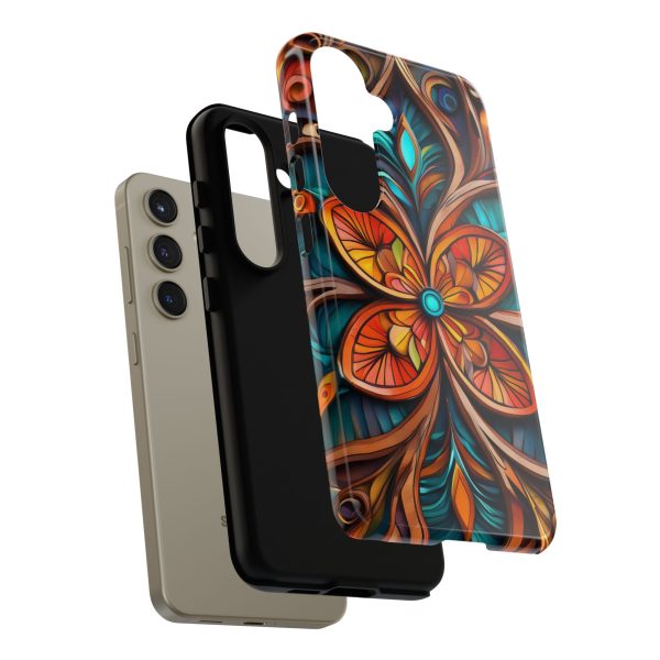 Wood Grain Flower iPhone | Samsung | Samsung Galaxy | Google Pixel - Cell Phone Tough Cases - Image 188