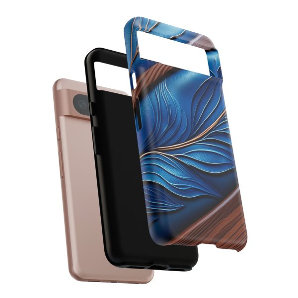 Blue Leather iPhone | Samsung | Samsung Galaxy | Google Pixel - Cell Phone Tough Cases - Image 234