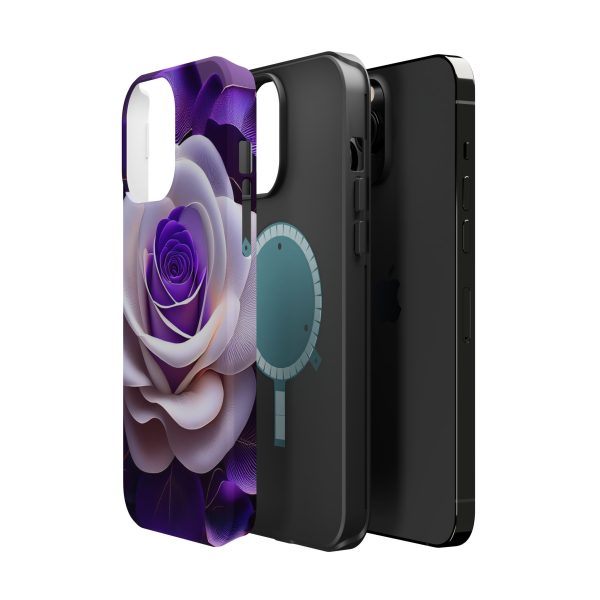 Purple and White Custom Magnetic Tough Case for iPhone - Dual Layer Protection with MagSafe® Compatibility - Matte or Glossy Finish - Image 77