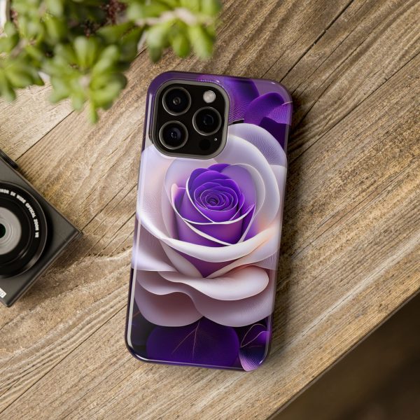 Purple and White Custom Magnetic Tough Case for iPhone - Dual Layer Protection with MagSafe® Compatibility - Matte or Glossy Finish - Image 115