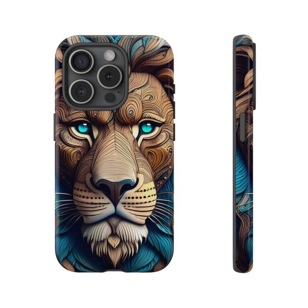 Wood Lion Art iPhone | Google Pixel - Cell Phone Tough Cases - Image 105