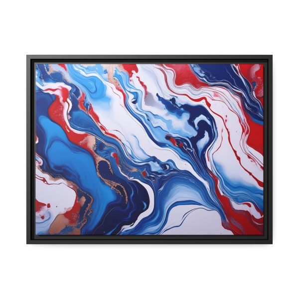 Red White and Blue TS3 Marble Matte Canvas, Black Frame - Image 17