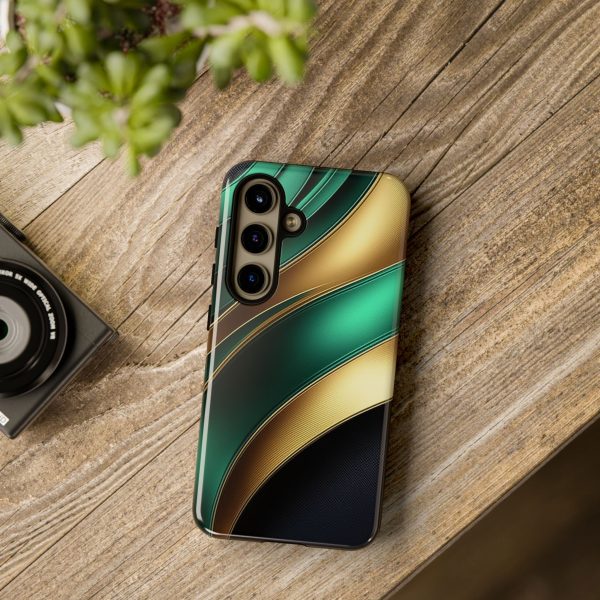 Green and Gold iPhone | Samsung | Samsung Galaxy | Google Pixel - Cell Phone Tough Cases - Image 189