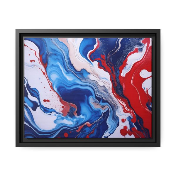 Red White and Blue TS1 Marble Matte Canvas, Black Frame - Image 5