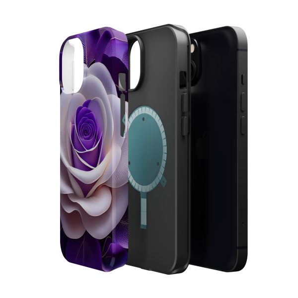 Purple and White Custom Magnetic Tough Case for iPhone - Dual Layer Protection with MagSafe® Compatibility - Matte or Glossy Finish - Image 42