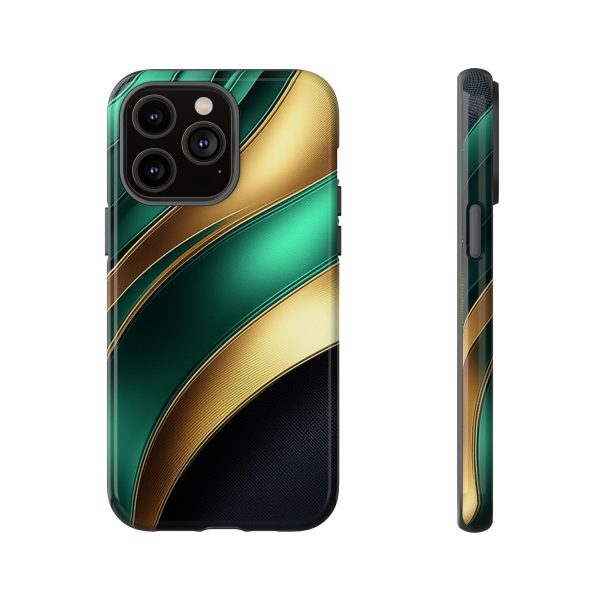 Green and Gold iPhone | Samsung | Samsung Galaxy | Google Pixel - Cell Phone Tough Cases - Image 113