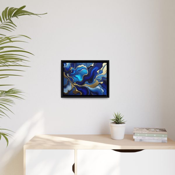 Royal Blue Gold RB1 Marble Matte Canvas, Black Frame - Image 11