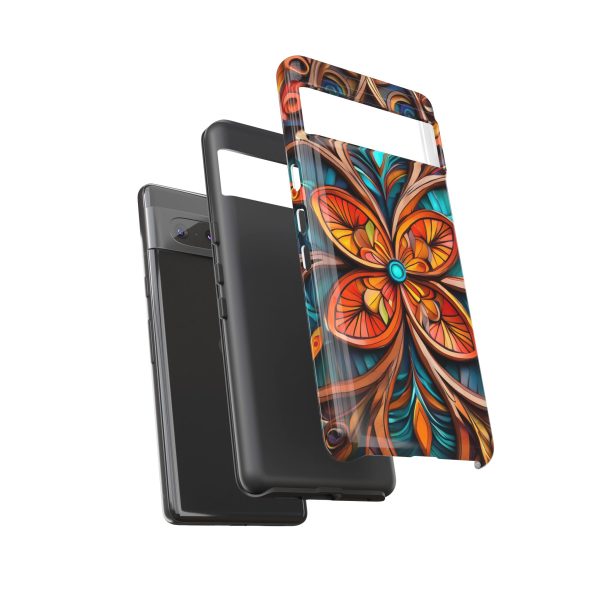 Wood Grain Flower iPhone | Samsung | Samsung Galaxy | Google Pixel - Cell Phone Tough Cases - Image 147