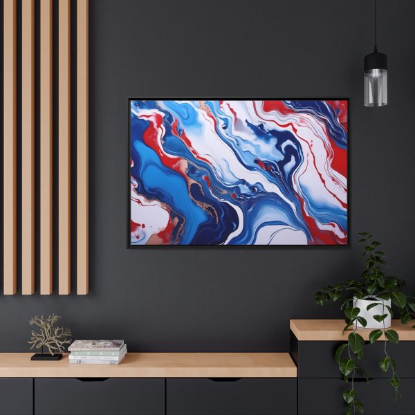 Red White and Blue TS3 Marble Matte Canvas, Black Frame - Image 40