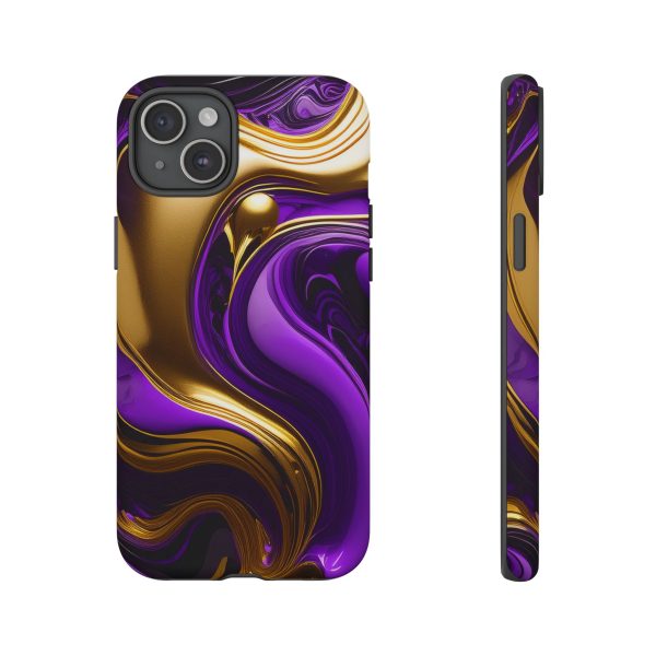 Purple and Gold Liquid iPhone | Samsung | Samsung Galaxy | Google Pixel - Cell Phone Tough Cases - Image 170