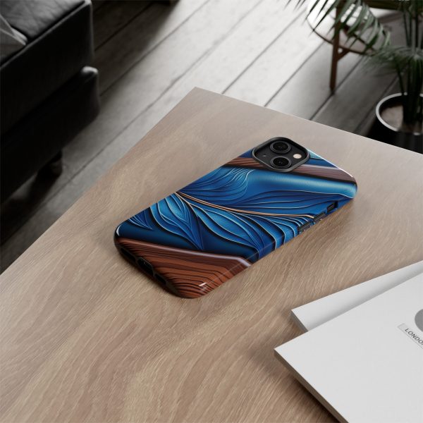 Blue Leather iPhone | Samsung | Samsung Galaxy | Google Pixel - Cell Phone Tough Cases - Image 105