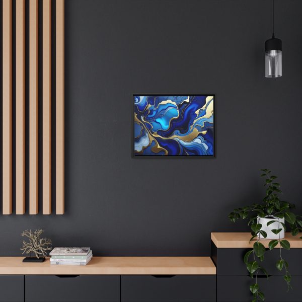 Royal Blue Gold RB1 Marble Matte Canvas, Black Frame - Image 20