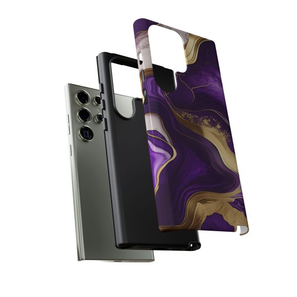 Purple and Gold iPhone | Samsung | Samsung Galaxy | Google Pixel - Cell Phone Tough Cases - Image 139