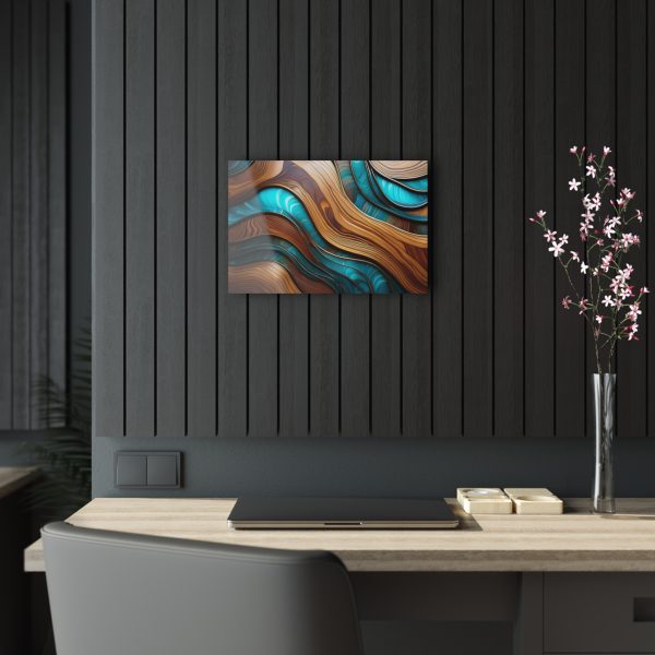 Teal and Wood Grain Acrylic Prints - Image 9