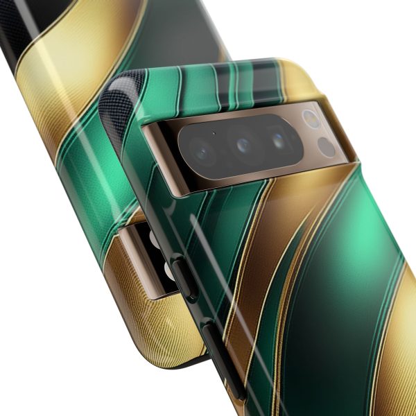 Green and Gold iPhone | Samsung | Samsung Galaxy | Google Pixel - Cell Phone Tough Cases - Image 216