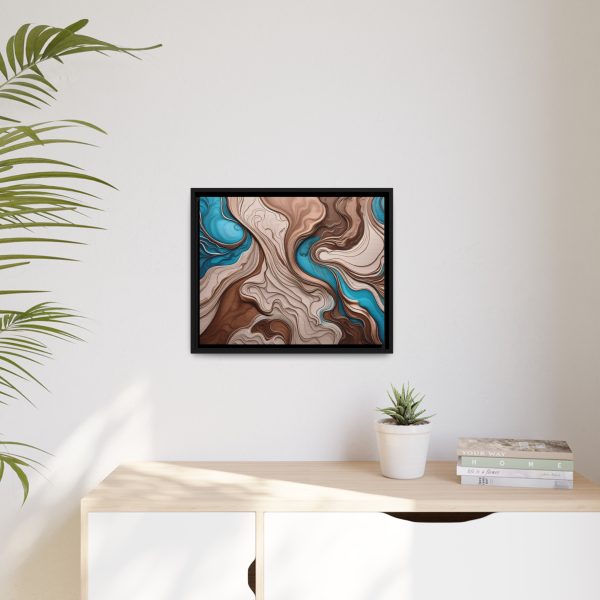 Brown and Teal Abstract BT1 Matte Canvas, Black Frame - Image 15