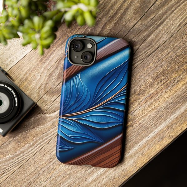 Blue Leather iPhone | Samsung | Samsung Galaxy | Google Pixel - Cell Phone Tough Cases - Image 167