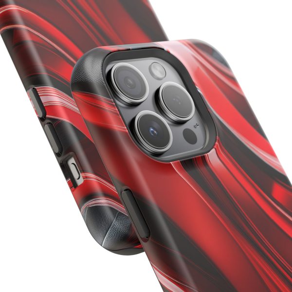 Red and Black Custom Magnetic Tough Case for iPhone - Dual Layer Protection with MagSafe® Compatibility - Matte or Glossy Finish - Image 98