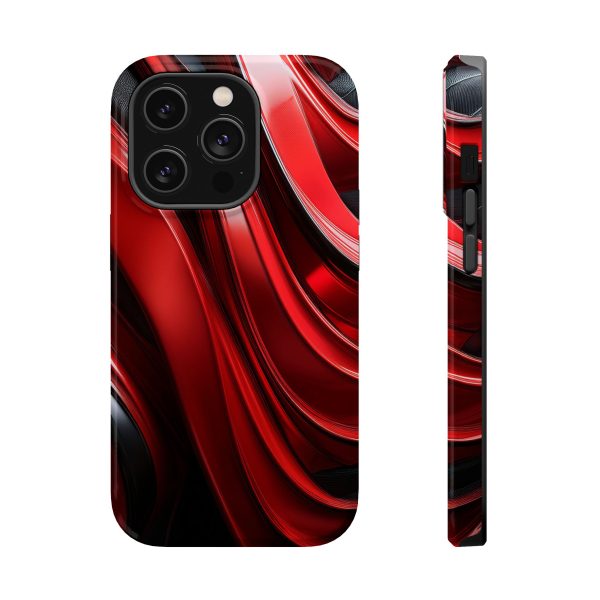 Red and Black Custom Magnetic Tough Case for iPhone - Dual Layer Protection with MagSafe® Compatibility - Matte or Glossy Finish - Image 11