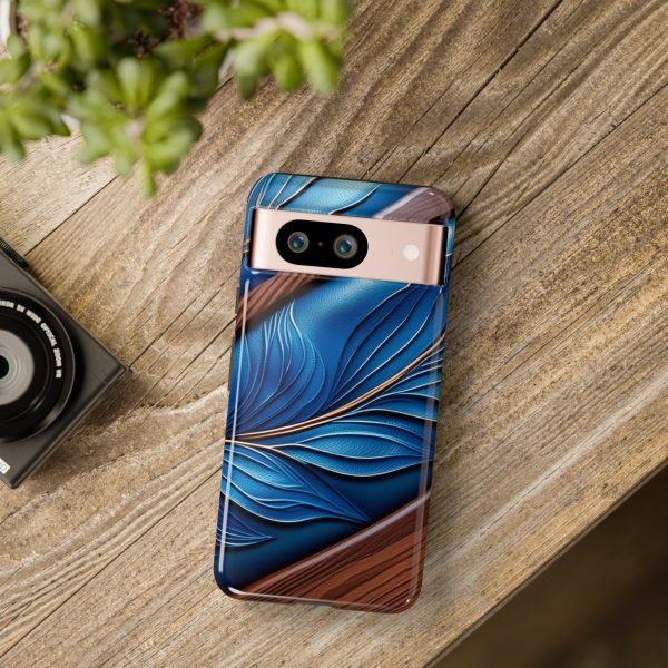 Blue Leather iPhone | Samsung | Samsung Galaxy | Google Pixel - Cell Phone Tough Cases - Image 225