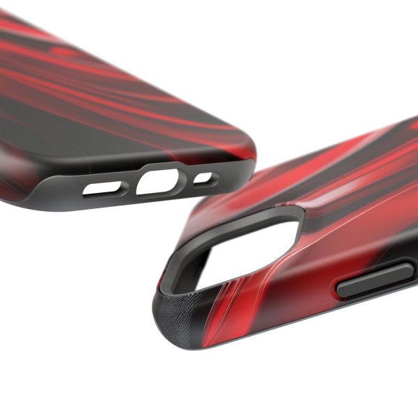 Red and Black Custom Magnetic Tough Case for iPhone - Dual Layer Protection with MagSafe® Compatibility - Matte or Glossy Finish - Image 89