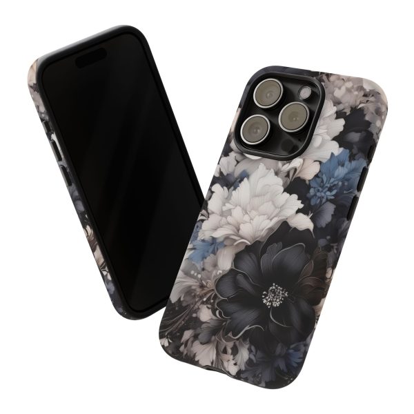 Black and White Flowers iPhone | Samsung | Samsung Galaxy | Google Pixel - Cell Phone Tough Cases - Image 177