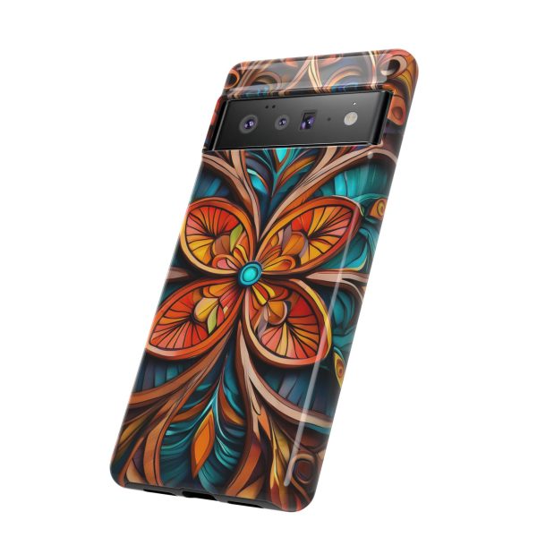 Wood Grain Flower iPhone | Samsung | Samsung Galaxy | Google Pixel - Cell Phone Tough Cases - Image 154