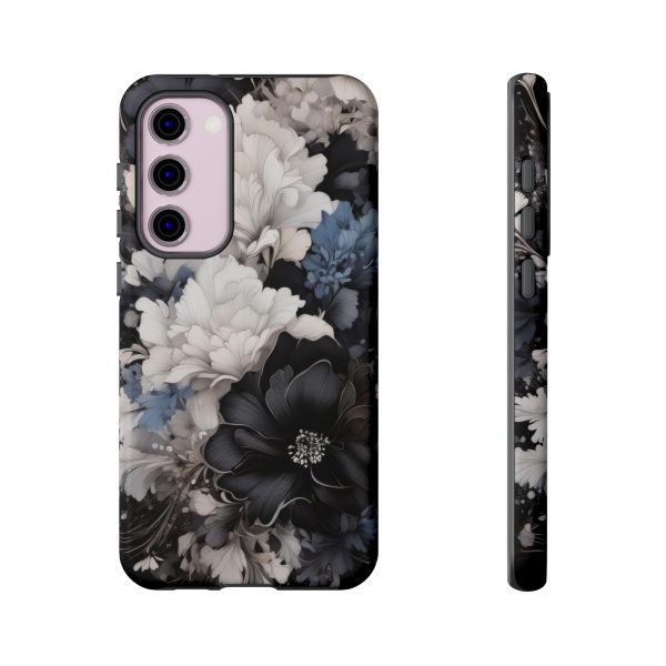 Black and White Flowers iPhone | Samsung | Samsung Galaxy | Google Pixel - Cell Phone Tough Cases - Image 129