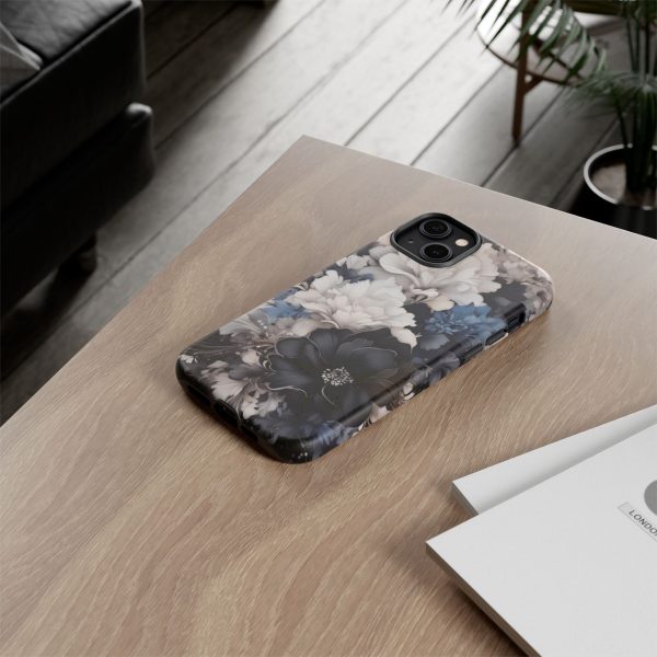 Black and White Flowers iPhone | Samsung | Samsung Galaxy | Google Pixel - Cell Phone Tough Cases - Image 112