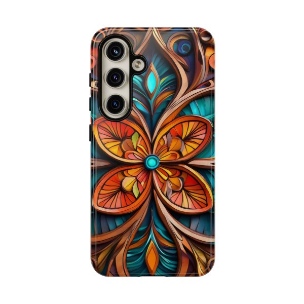 Wood Grain Flower iPhone | Samsung | Samsung Galaxy | Google Pixel - Cell Phone Tough Cases - Image 185