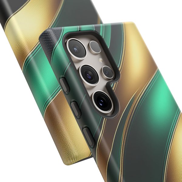 Green and Gold iPhone | Samsung | Samsung Galaxy | Google Pixel - Cell Phone Tough Cases - Image 211