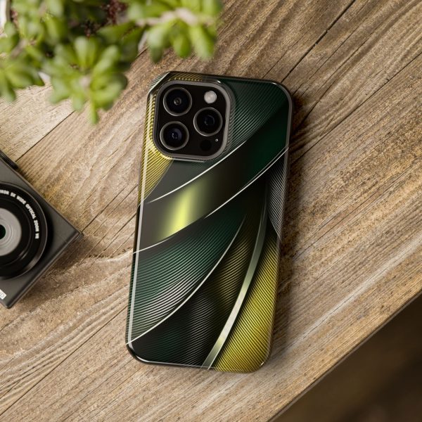 Green and Yellow Carbon Custom Magnetic Tough Case for iPhone - Dual Layer Protection with MagSafe® Compatibility - Matte or Glossy Finish - Image 115