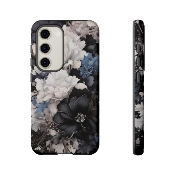 Black and White Flowers iPhone | Samsung | Samsung Galaxy | Google Pixel - Cell Phone Tough Cases - Image 125