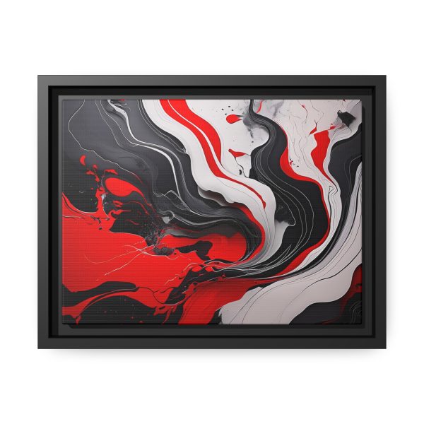 Red and Black Abstract 1 Matte Canvas, Black Frame