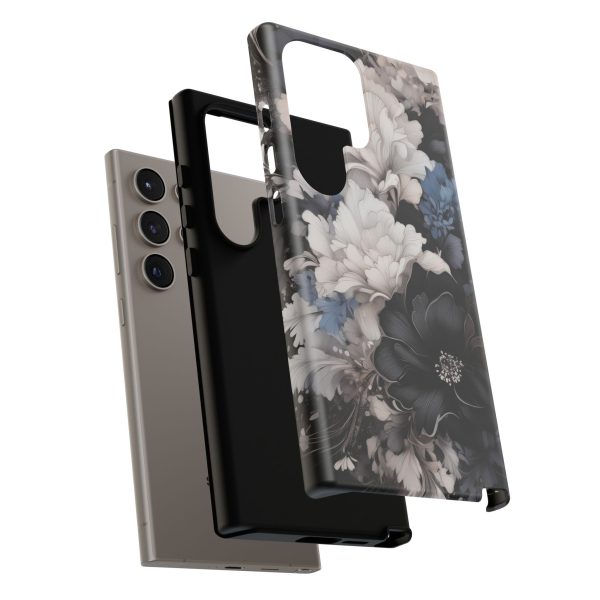 Black and White Flowers iPhone | Samsung | Samsung Galaxy | Google Pixel - Cell Phone Tough Cases - Image 213