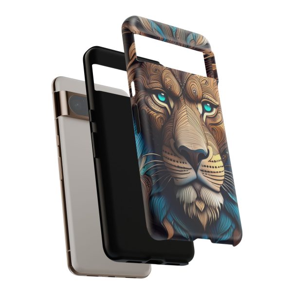 Wood Lion Art iPhone | Google Pixel - Cell Phone Tough Cases - Image 125