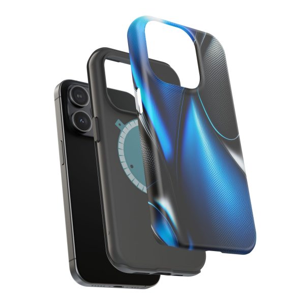 Blue Carbon Custom Magnetic Tough Case for iPhone - Dual Layer Protection with MagSafe® Compatibility - Matte or Glossy Finish - Image 97