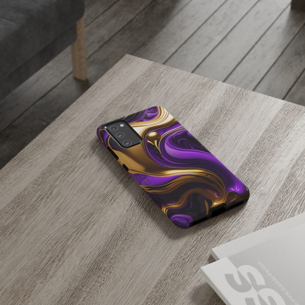 Purple and Gold Liquid iPhone | Samsung | Samsung Galaxy | Google Pixel - Cell Phone Tough Cases - Image 70