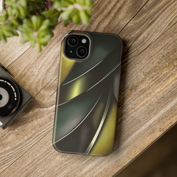 Green and Yellow Carbon Custom Magnetic Tough Case for iPhone - Dual Layer Protection with MagSafe® Compatibility - Matte or Glossy Finish - Image 110