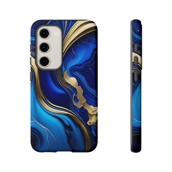 Royal Blue and Gold iPhone | Samsung | Samsung Galaxy | Google Pixel - Cell Phone Tough Cases - Image 125