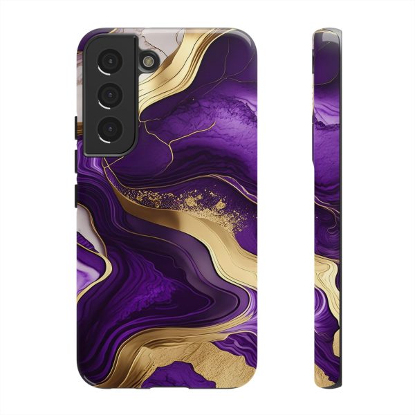 Purple and Gold iPhone | Samsung | Samsung Galaxy | Google Pixel - Cell Phone Tough Cases - Image 77