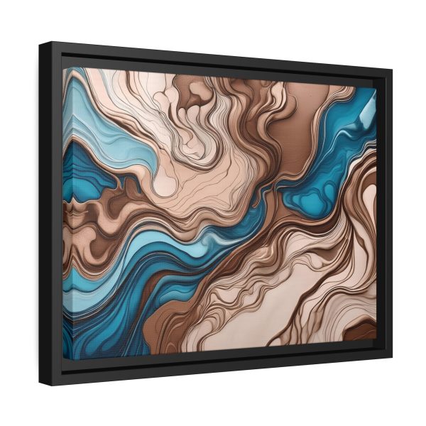 Brown and Teal Abstract BT4 Matte Canvas, Black Frame - Image 10