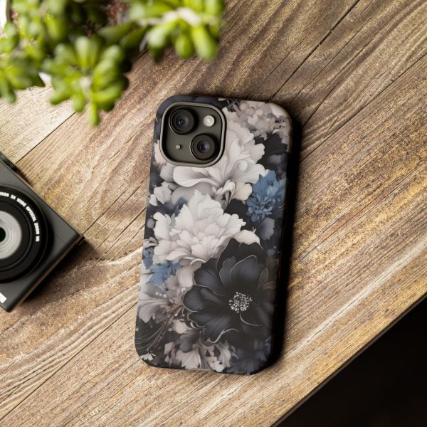 Black and White Flowers iPhone | Samsung | Samsung Galaxy | Google Pixel - Cell Phone Tough Cases - Image 166